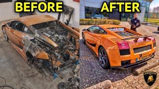 REBUILDING A ABANDONED BURNT LAMBORGHINI IN 10 MIN! | EXTREME RESTORATION