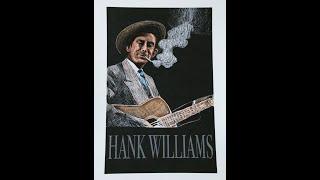 Hank Williams Painting Video & Guitars Jim Beam and Waylon