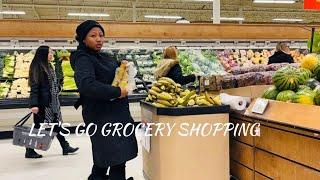 A SNOWY DAY- Come grocery shopping with me! GROCERY SHOPPING VLOG IN CANADA #canada