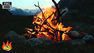 Crackling Mountain Campfire with Relaxing River, Wind and Fire Sounds (HD)