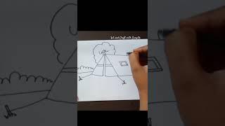 tent drawing#easy#scenery#art and Craft with Sangita