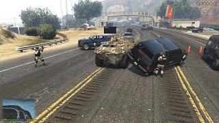 GTA V APC Tank Rampage + 10 Star Wanted Level Escape(RDE 4.0.2)