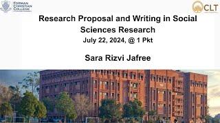 Research Proposal and Writing in Social Sciences Research