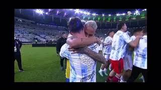 Messi and neymar Hug after Copa Amarica Final Ends | Emotional 