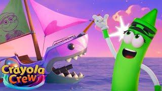 Scary Shark Ship Adventure! @CrayolaCrewOfficial | Fun & Creative Cartoons for Kids & Families