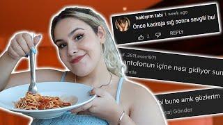 DOĞUM GÜNÜMDE OTEL ODASINDA KÖTÜ YORUMLARA SALLIYORUM- ORTALIK KIZIŞIYOR! MAKARNA & SALATA MUKBANG