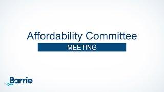 Affordability Committee Meeting | January 8, 2025