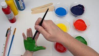 Fun Learning Video for Toddlers and Kids with a Christmas Art Handprint Craft!