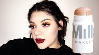 HOW TO APPLY MILK STICK HIGHLIGHTER || MILK MAKEUP HIGHLIGHTER REVIEW