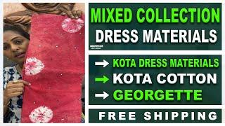 Mixed Collection Dress Materials - Kota, Kota Cotton, Georgette || Latest Model Dress in Telugu