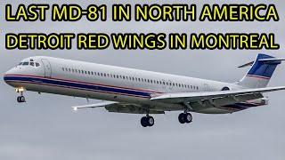 Last MD81 in North America! Detroit Red Wings MD-81 arriving in Montreal (YUL / CYUL)