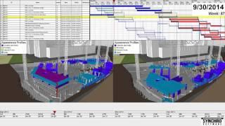 Building 4D construction sequence schedule progress tracking