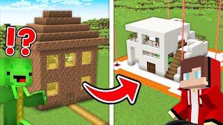 JJ and Mikey Renovated an Abandoned HOUSE Into a Modern Secure Base in Minecraft - Maizen