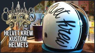 Lettering on helmets - Helvet Krew