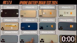 IOS 17.6.1 iPhone Battery Life Test in 2024 8,XS,XS Max,11,12,12 Pro,13 Pro,11 PM,12 PM,13 PM ,14 PM