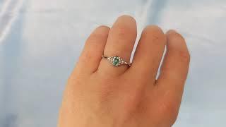 Pear Cut Green Moissanite Engagement Ring, 14k White Gold Anniversary Ring, Art Deco Diamond Ring