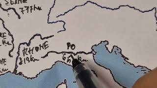 ASMR maps: Tracing the Largest Rivers of Europe With Facts and Stats | ASMR map tracing