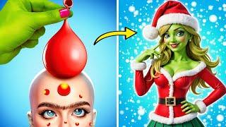  Holiday Transformation: From Nerdy to Gorgeous Grinch Beauty Makeover! TOP Makeup Tricks!