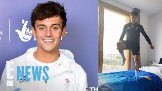 Diver Tom Daley Gives INSIDE LOOK at Cardboard Beds in 2024 Paris Olympic Village | E! News