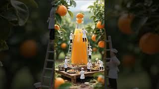 Tiny Chefs Harvest Oranges & Fill a Giant Juice Bottle—Super Refreshing!  #minichef #aishorts