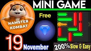 19 November  Puzzle Trick: P2E Hamster Kombat key MiniGame Solved, slow step by step! 