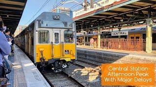 Sydney Trains Vlog 1641: Central Station Afternoon Peak RAW Footage & Major Delays