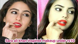 MAKEUP TUTORIAL UNDER RS 10/SARA ALI KHAN INSPIRED MAKEUP LOOK UNDER RS 10/ #salonibeauty