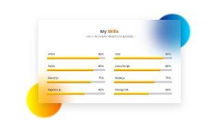 Glassmorphism Skills Section using Html and Css with Source Code | Skill Bar Html Css | Crown Coder