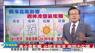 【立綱氣象報報】東北風影響 北部天氣涼 南部中午暖│中視晚間氣象 20241204