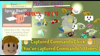 Getting Mythic egg from the Commando chick (spicy Bee!!) Roblox Bee swarm simulator