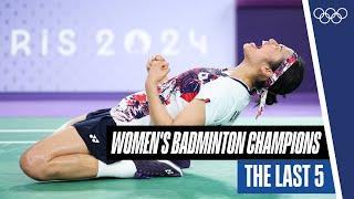  The last five Women's Badminton Champions 