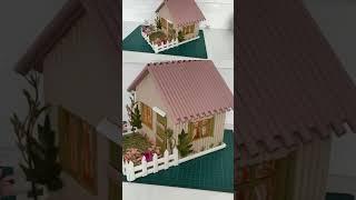 How to Make Miniatüre House with Garden #diy #paperhouse #miniature #craft #papergarden