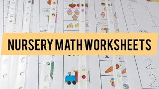 Nursery Math Worksheets || Worksheets for 3-4 years old kids ||