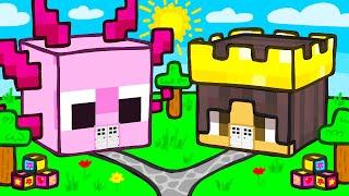 Mongo vs Axy BABY House Battle in Minecraft!