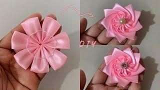 Super Easy Ribbon Flower Making - Hand Embroidery Tricks With Ribbons - Ribbon Work - Ribbon Flowers