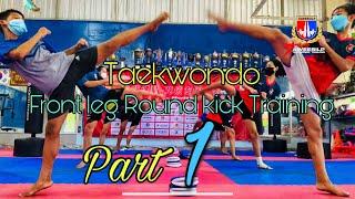 Taekwondo Front leg Round kick Training  Part 1