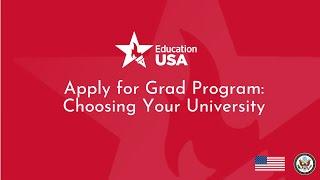 Apply for Grad Program: Choosing your university