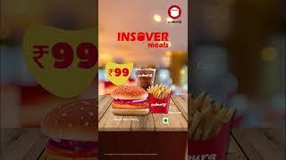 Inburg Insaver meals Starting at just ₹99. Inburg #snacks #indianburger #inburg