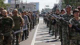 Video: Captured Ukrainian soldiers march through streets of Donetsk