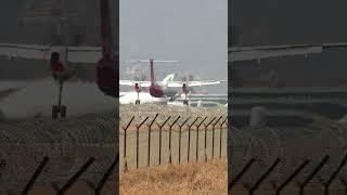 Crosswind landing by Shree Airlines Dash 8  #shreeairlines #tribhuvaninternationalairport