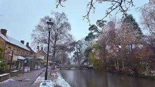 English Winter Snow at it's finest: Bourton on the Water: Known as Venice of the Cotswolds