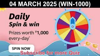 Amazon daily spin and win on 04 March 2025 #quizplaywin #shorts | @quizplaywin