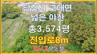 (토230526)당진토지매매,넓고 낮은 임야,진입로 8m, 고대면 임야 3,574평 6.2억