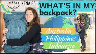 What in my backpack for 7 MONTHS ABROAD? Australia, Philippines + Indonesia // Osprey Xena 85