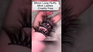 Dramatic Long Fluffy Mink Lashes Wholesale 28mm Luxury Mink Eyelash #28mmlashes#minklashes#veganlash