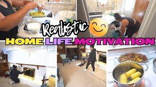 REALISTIC CLEAN WITH ME : HOME RESET! LAUNDRY, COOKING & CLEANING MOTIVATION!