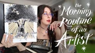 a morning routine...THE ARTIST WAY [sketching, journaling, reading, taking care of my body]