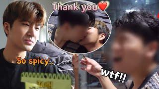 Gay couple prank! I gave my boyfriend wasabi Pepero as a gift on pepero day....  