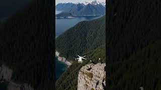 Drone rescuing endangered penguins in the beautiful rocky mountains of BC in Canada #ai