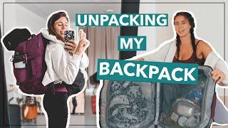 UNPACKING MY BACKPACK Reviewing the bag + what I packed // Recommendations + regrets